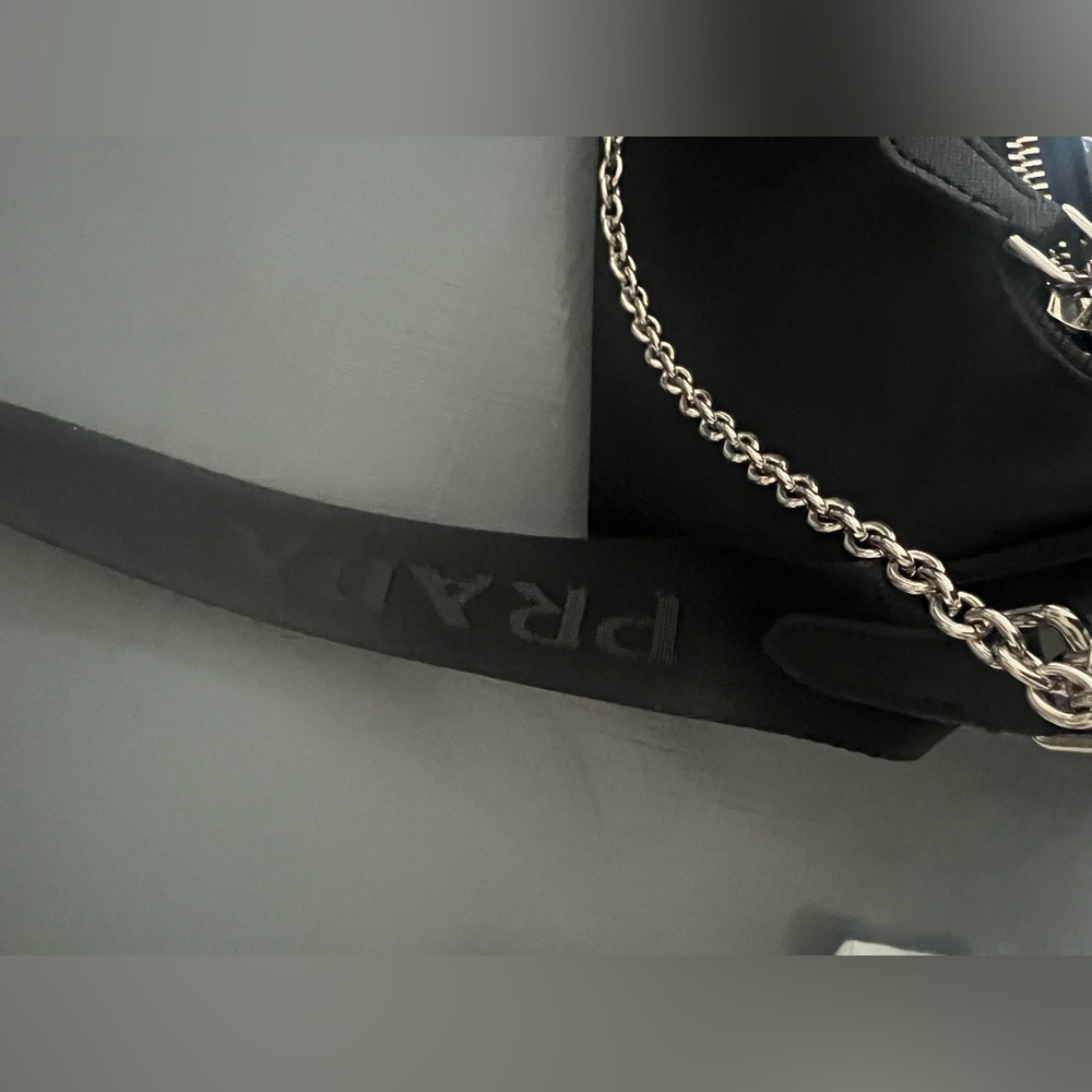 Prada Black Nylon Shoulder Bag with Silver Hardware - Picture 2 of 6